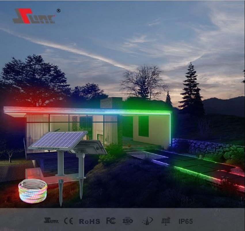 ریسه ی شلنگی 30 متری خورشیدی RGB افکت دار با گارانتی
